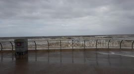 Storm Hector at high tide, Blackpool