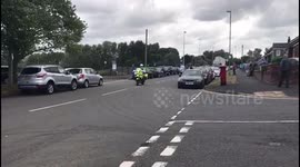 Queen visit Cheshire and her police escort from the train station