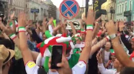 Iranian fans perform ‘Viking Clap’ as they arrive at World Cup
