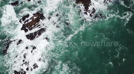 Overhead aerial shot of Pigeon Point Lighthouse