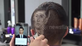 This Bogota barber will style headshots of your favourite football player into your hair