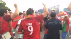 Portugal fans gather to chant in Sochi ahead of game