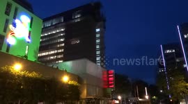 Lyric Theatre lit up in Green for Grenfell