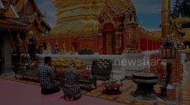 Doi Suthep Mountain Temple Chiang Mai Shots, Thailand Buddhism and Tourism