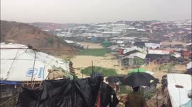 Overview of Rohingya Refugee Camp#4 during monsoon rains
