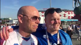 Iceland fans react to their team’s first point in World Cup history