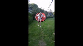 Girl on swing kicks me by accident and camera goes flying