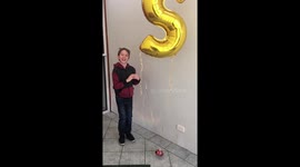 Science quiz question - What happens when you release the helium balloon?