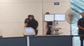 TSA calls in LAX airport police man with 12 inch knife At TSA screening at lax