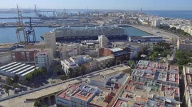Aerial view of Cádiz, Spain.