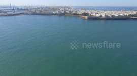 Aerial views of Cadiz, Spain