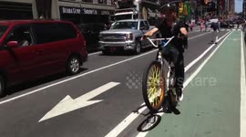 Wheelies in Times Square NYC