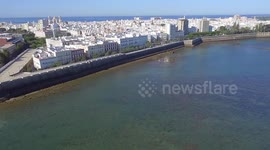 Aerial views of Cadiz, Spain