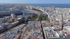 Aerial views of Cadiz, Spain
