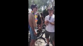 Gay and straight friends dance at LA Pride
