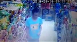food thieves are recorded CCTV camera