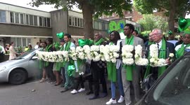 Humanity 4 Grenfell column in the vicinity of Grenfell Tower during Silent March 2018