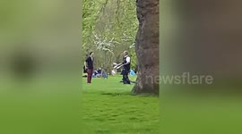 Met Police officer filmed juggling in public park