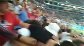 English fans go wild in Volgograd Arena after Harry Kane scores late goal