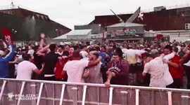 England supporters go wild in Peterborough after Harry Kane's last-minute goal