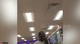 This is the moment cops swooped on a man after he allegedly went into a garage with a