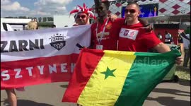 Poland and Senegal fans hit the streets together ahead of group H fixture