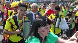 Colombia fans on the streets of Saransk on day of Japan match
