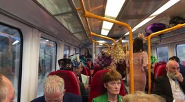 Crazy Ascot Hats On Train