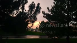 Gorgeous And Surreal Colorado Sunset During A Thunderstorm
