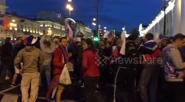 St. Petersburg street party after Russia's 3-1 victory against Egypt