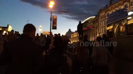 World Cup Street Celebrations, Saint Petersburg, Russia - Russia vs. Egypt (3/1), Russian Win, Nevsky prospect, 11pm, 19/06/2018