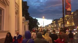 World Cup Street Celebrations, Saint Petersburg, Russia - Russia vs. Egypt (3/1), Russian Win, Nevsky prospect