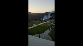 Smoke at Griffith Observatory fire.