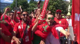 Vocal Portugal and Morocco supporters make themselves heard ahead of match