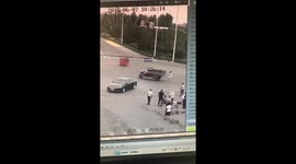 Three-wheeler does doughnuts and runs over rider after crash