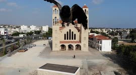 Picturesque drone shot gets ruined by blackbird