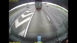Terrifying lorry shunt caught on SmartWitness dashcam