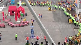 Russian security attempts to keep Australian fans under control