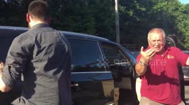 Motorists stuck in traffic on the M4 get out of cars and dance