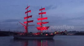 Scarlet Sails rehearsal sweeps along St. Petersburg's Neva during White Nights