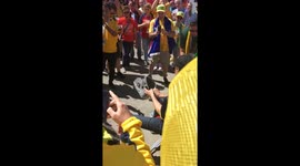 Australian fans Moon Boot Shoey- World Cup 2018 - Denmark v Australia