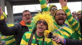 Brazil fans in St Petersburg before kick-off against Costa Rica