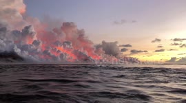 Lava flow into Kapoho coast