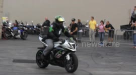 JUNE 22,2018 JASON BRITTON SMOKE OUT REAR TIRE AGAINST GUARD RAIL