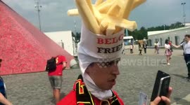 Amusing Belgian fans get excited ahead of Tunisia clash