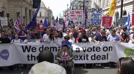 Thousands march through London to oppose Brexit