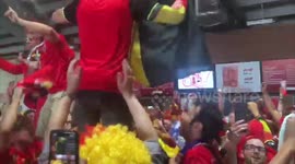 Belgium fans go wild after thrashing Tunisia