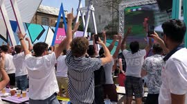 England fans celebrate Kane penalty in England's Panama rout