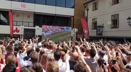 Londoners celebrate moment Harry Kane converts penalty at big screen event