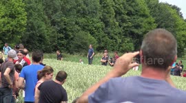 Ford escort misses his turn during Ypres Rally